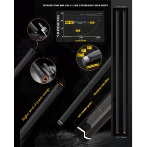 BLACK FRIDAY DEAL! CHAMPION BLACK SPIDER CUE WITH A LIMITED EDITION EVOLUTION CARBON SHAFT, 12.5MM, RADIAL JOINT, 29"(13MM AND 12.5MM)