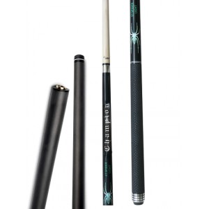 BLACK FRIDAY DEAL! CHAMPION BLACK SPIDER CUE WITH A LIMITED EDITION EVOLUTION CARBON SHAFT, 12.5MM, RADIAL JOINT, 29"(13MM AND 12.5MM)