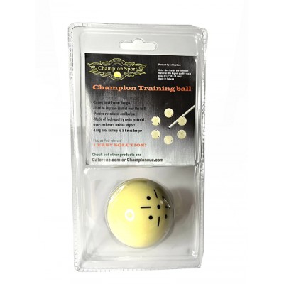 CHAMPION 2-1/4" BILLIARD PRACTICE TRAINING POOL CUE BALL (BLACK DOT) CHAMPION 2-1/4" BILLIARD PRACTICE TRAINING POOL CUE BALL (BLACK DOT)