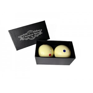 CHAMPION 2-1/4" BILLIARD PRACTICE TRAINING POOL CUE BALL (6 DOT, BLUE AND RED COLOR)