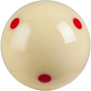 CHAMPION 2-1/4" BILLIARD PRACTICE TRAINING POOL CUE BALL (6 DOT, BLUE AND RED COLOR)