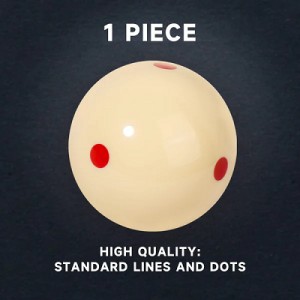 CHAMPION 2-1/4" BILLIARD PRACTICE TRAINING POOL CUE BALL (6 DOT, BLUE AND RED COLOR)