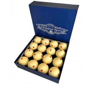 CHAMPION 2-1/4" BILLIARD PRACTICE TRAINING POOL CUE BALL (RED 6 DOT, 16 BALLS/BOX)