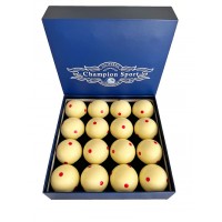 CHAMPION 2-1/4" BILLIARD PRACTICE TRAINING POOL CUE BALL (RED 6 DOT, 16 BALLS/BOX)
