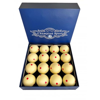 CHAMPION 2-1/4" BILLIARD PRACTICE TRAINING POOL CUE BALL (RED 6 DOT, 16 BALLS/BOX) CHAMPION 2-1/4" BILLIARD PRACTICE TRAINING POOL CUE BALL (RED 6 DOT, 16 BALLS/BOX)