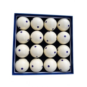 CHAMPION 2-1/4" BILLIARD PRACTICE TRAINING POOL CUE BALL (BLUE 6 DOT, 16 BALLS/BOX)