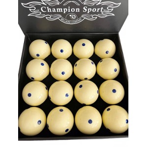 CHAMPION 2-1/4" BILLIARD PRACTICE TRAINING POOL CUE BALL (BLUE 6 DOT, 16 BALLS/BOX)